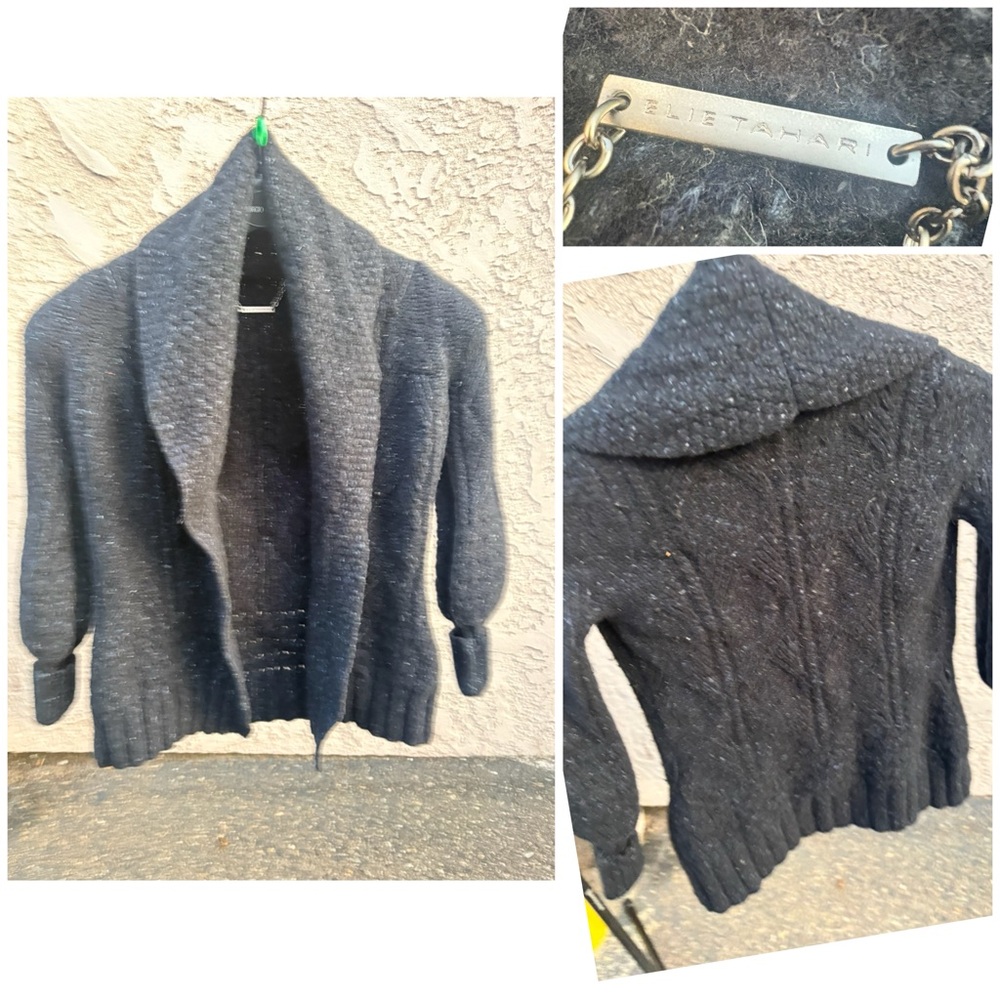 Elie Tahari Women's Charcoal Cardigan